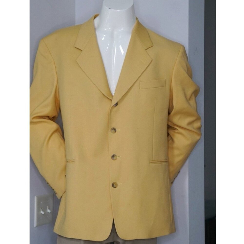 Gianfranco Ruffini Italy Men's 4 Button Suit Jacket Yellow
